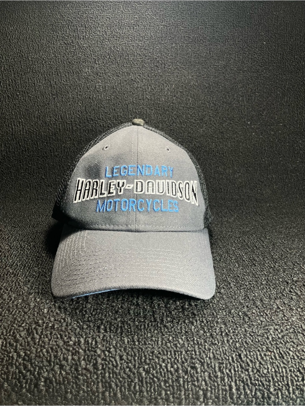 Harley-Davidson New Era 39THIRTY Stretch Fit Hat Legendary Gray Black Mens M/L